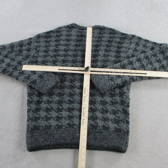 SKIMS Cozy Houndstooth Sweater Unisex Small Onyx Soft Fuzzy Lounge Comfort NWOT - Picture 6 of 9